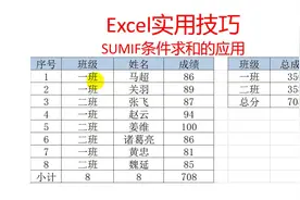 Excel实用技巧，SUMIF条件求和的应用视频封面