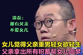 女儿觉得父亲重男轻女欲轻生，父亲拿出所有积蓄帮圆梦，涂磊：牛视频封面