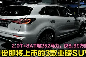 5月即将上市！3款重磅家用SUV，2.0T+8AT爆252马力，最低8.69万起视频封面