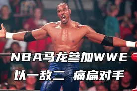 NBA巨星马龙参加WWE，以一敌二，痛扁对手！视频封面