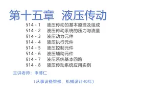 机械基础（21）液压传动（一）视频封面