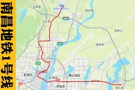 南昌地铁1号线（昌北机场-麻丘）行驶路线示意图