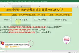 Excel中通过函数计算日期归属季度的3种方法，简单到没朋友！视频封面