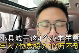 小县城干这4个生意，年入7位数投入10万不到，干货分享点赞收藏视频封面
