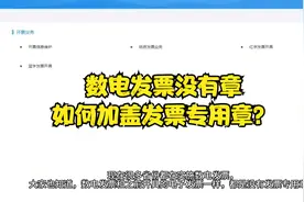 全电发票开具出来没有章，客户非要章，怎么办？视频封面