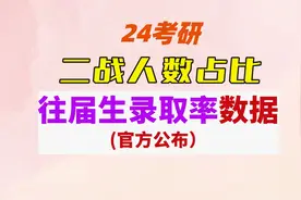 24考研二战生人数占比~往届生录取率数据（官方公布）视频封面