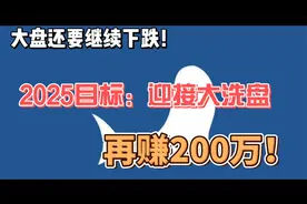 大盘还要继续洗盘！2025目标，迎接大跌，再赚200万视频封面