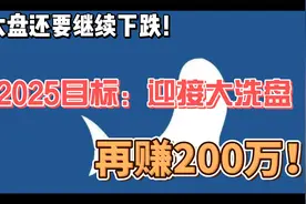 大盘还要继续洗盘！2025目标，迎接大跌，再赚200万视频封面