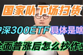 国家队下场扫货，买入沪深300ETF具体是啥，全面普涨后怎么抄作业
