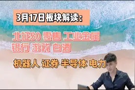 3月17日板块解读：北证50，零售，工业金属，游戏，白酒等视频封面