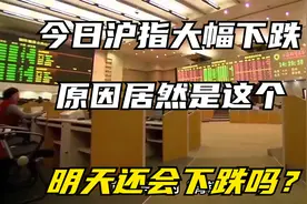 今日沪指大幅下跌，原因居然是这个，明天还会下跌吗？视频封面