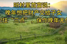 听村里首富说，晚年把财产交给子女做到“三点”，保你晚年无忧！视频封面