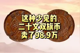 拍了98.9万，少见的二十文双旗币，谁有这种就发了视频封面