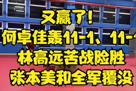 又赢了！何卓佳轰11-1、11-1，林高远苦战险胜，张本美和全军覆没视频封面