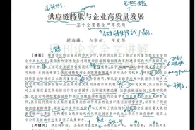顶刊论文全文讲《供应链持股与企业高质量发展》企业全要素生产率视频封面