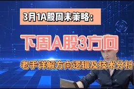3月1日周末策略：下周A股3方向，老手详解方向逻辑及技术分析视频封面