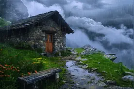 深山老石屋，听雨入睡，自然白噪声视频封面