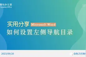 word中如何设置左侧标题导航目录视频封面