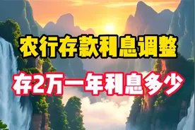 1月农行存款利息调整，2万元存一年，平均利息有多少？视频封面
