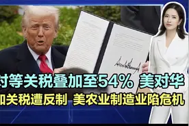 对等关税叠加至54%！美对华加征关税遭反制，美农业制造业陷危机视频封面
