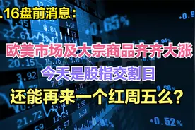 欧美市场及大宗商品齐齐大涨，今天是股指交割日，再来个红周五？视频封面