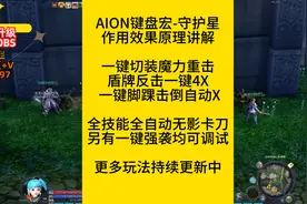 AION键盘宏-守护星作用效果原理讲解一键切装魔力重击盾牌反击…视频封面