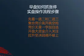早盘如何抓涨停板实盘操作先看一进二二进三集合竞价高开跳空抢