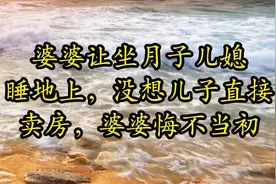 31. 婆婆让坐月子儿媳睡地上，没想儿子直接卖房，婆婆悔不当初视频封面
