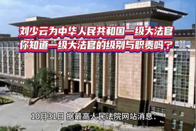 刘少云为中华人民共和国一级大法官，你知道他的级别与职责吗？视频封面