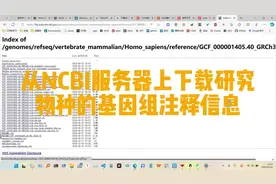 从NCBI服务器上下载研究物种的基因组注释信息，代做分析辅导