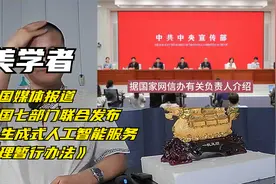 美学者：中国七部门联合公布《生成式人工智能服务管理暂行办法》视频封面