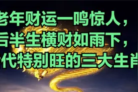 老年财运一鸣惊人，后半生横财如雨下，后代特别旺的三大生肖视频封面