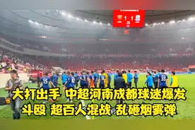大打出手！中超河南成都球迷爆发斗殴，超百人混战，乱砸烟雾弹视频封面