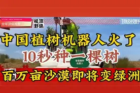 中国智能植树机器人火了10秒种一棵树百万亩沙漠即将变绿洲视频封面