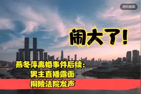 闹大了！燕冬萍离婚事件后续：男主直播露面，铜陵法院发声视频封面