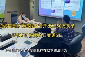 特发信息财务造假监管开出2350万罚单，5月13日停牌14日变更ST视频封面
