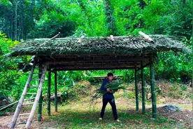 这孩子有手艺 ，农村小孩为自己建造房屋，农村户外打野视频封面