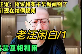 老汪说：杨议和条子早就闹掰了，他们现在拍俩视频，就是互相利用视频封面