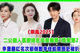 乘風2025二公個人喜愛排名吳宣儀第1葉童第2李晟翻紅名次卻倒數视频封面