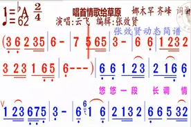 唱首情歌给草原简谱bA云飞演唱视频封面