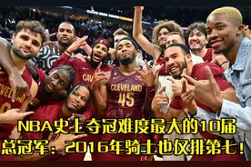 回顾NBA史上夺冠难度最大的10届总冠军：2016年骑士也仅排第七。视频封面