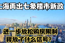 上海再出七条楼市新政，进一步放松购房限制，释放了什么信号？视频封面