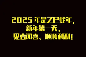 2025 年是乙巳蛇年，新年第一天，见者闻喜、顺顺利利！视频封面