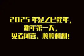 2025 年是乙巳蛇年，新年第一天，见者闻喜、顺顺利利！视频封面
