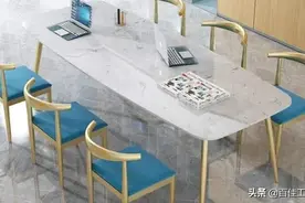 北欧现代简约大理石会议桌椅组合轻奢大型办公桌长方形桌子洽谈图片