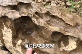 广西玉林市农村小哥去江边捡石头，发现块很有观赏性奇石