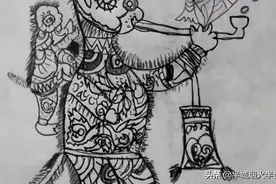 铅笔画  抽烟袋的猴子图片
