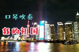 实拍上海外滩夜景灯光，听一首口琴吹奏《我的祖国》视频封面