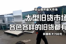 梁山西环最大旧货市场，各色各样旧货都有，30斤和面机才700元！视频封面