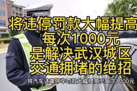 将违章停车罚款大幅提高至每次1000元，是解决武汉城区拥堵的绝招视频封面